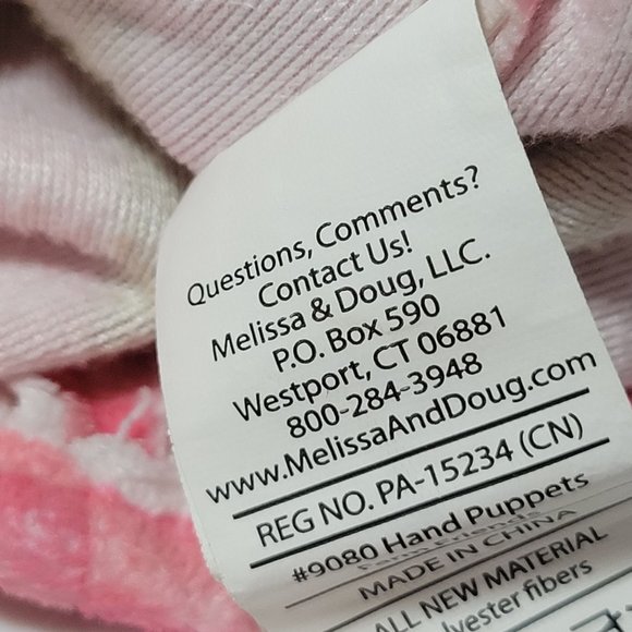 Melissa & Doug Farm Animal Dirty Pig Hand Puppet Plush Mud Spots Educational Toy - Picture 4 of 5